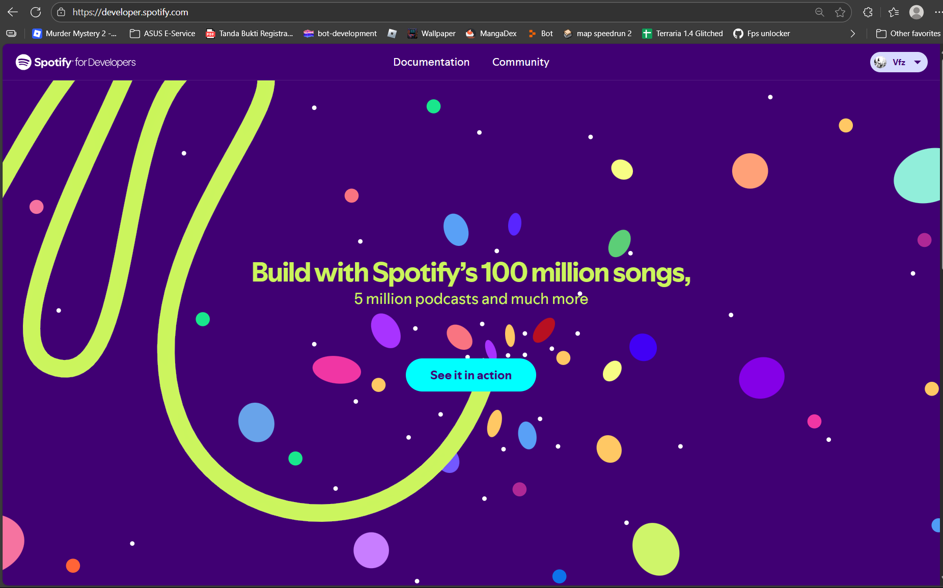 Open Developer Dashboard